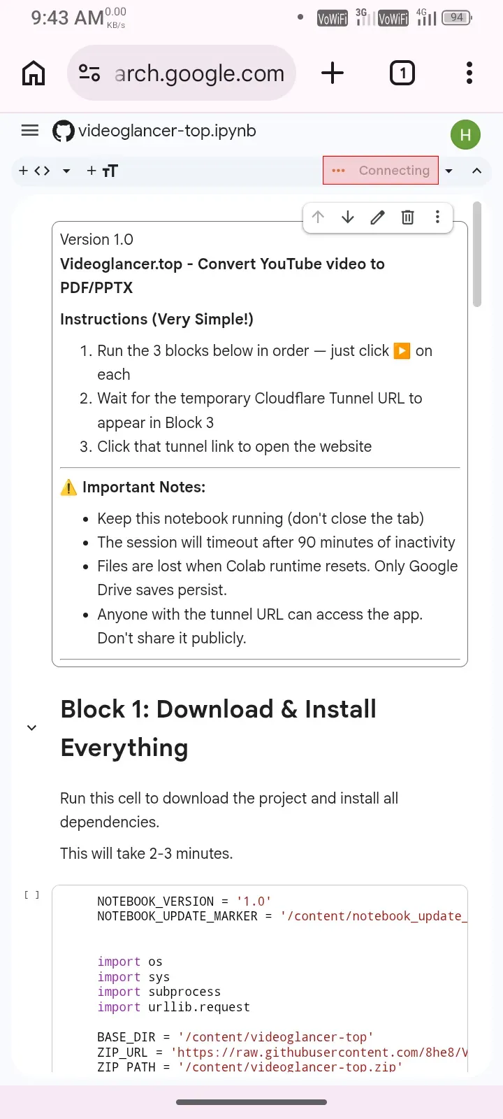 Connecting to runtime
