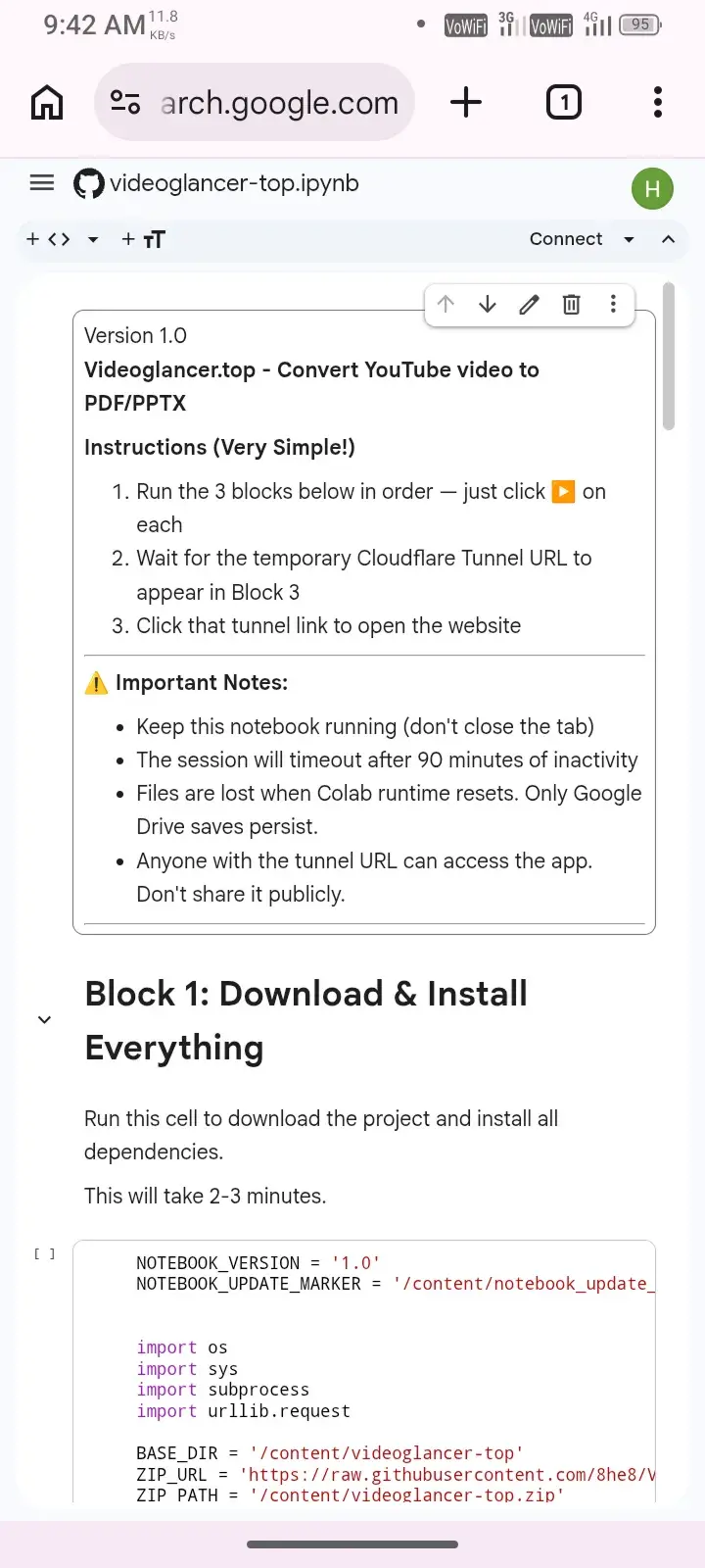 Notebook loaded from GitHub Colab notebook opened in browser