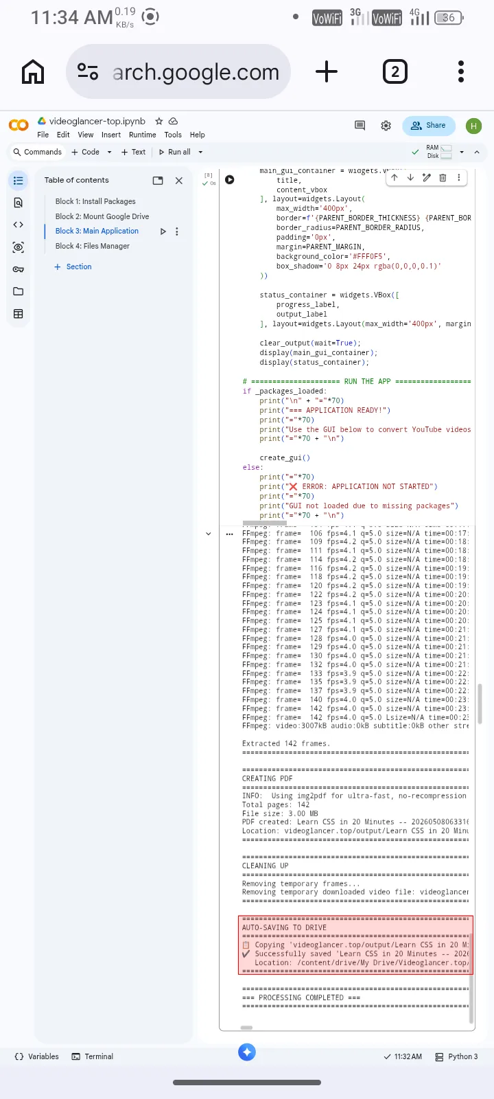 Autosave to drive mobile