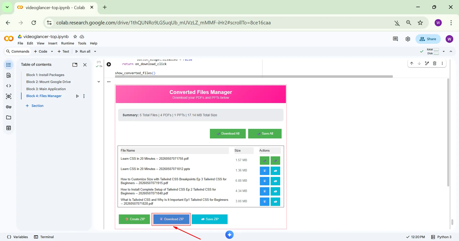 Click download zip pc