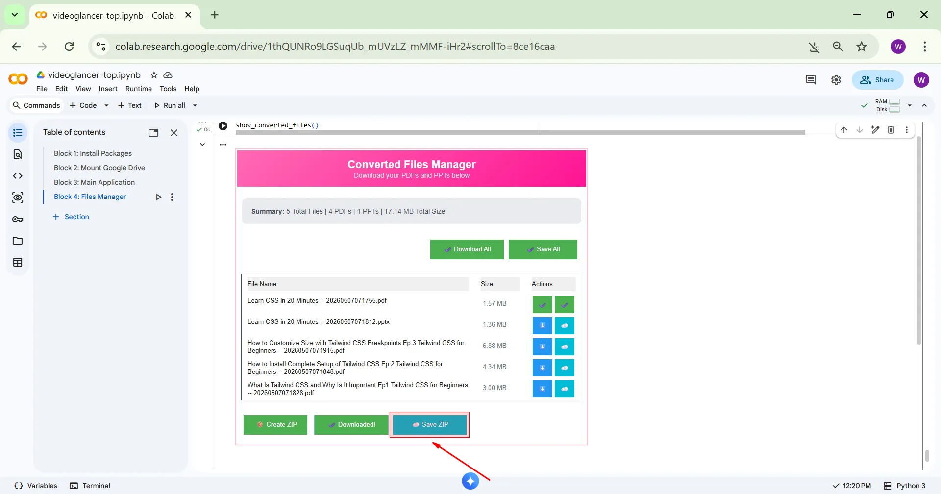 Click save zip pc
