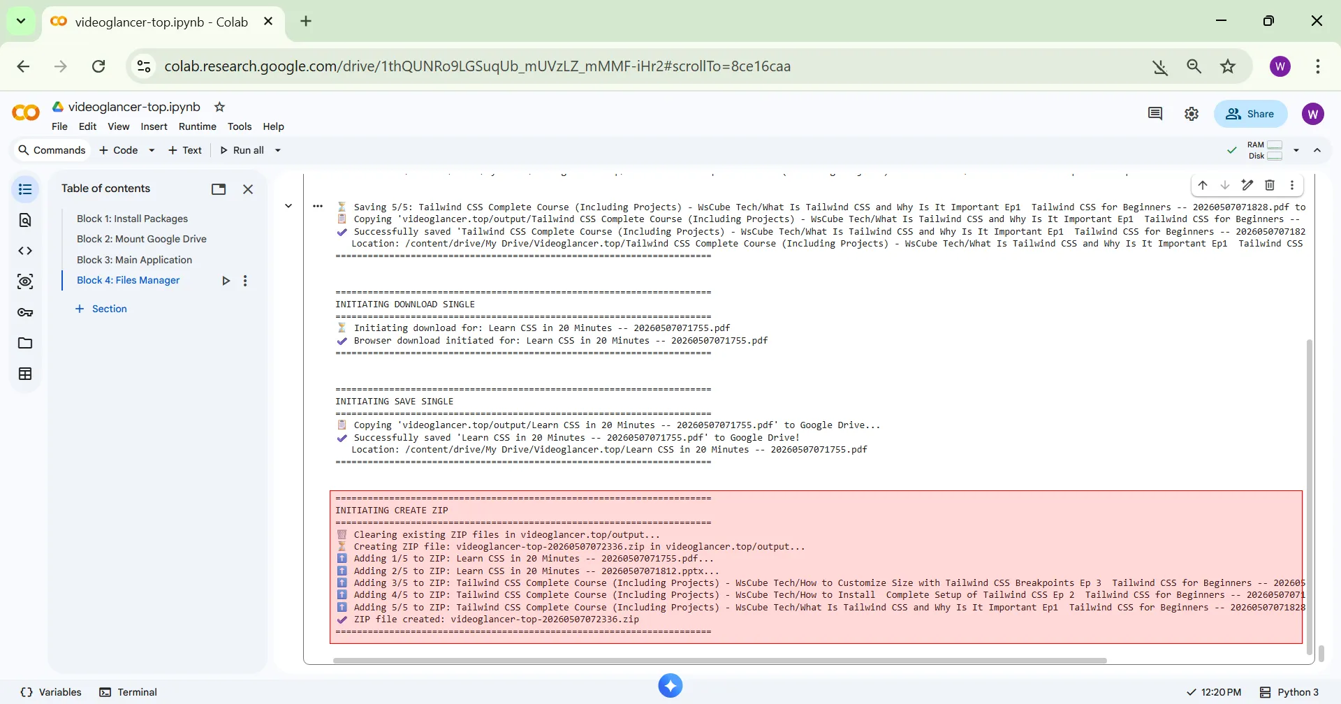 Create zip logs pc