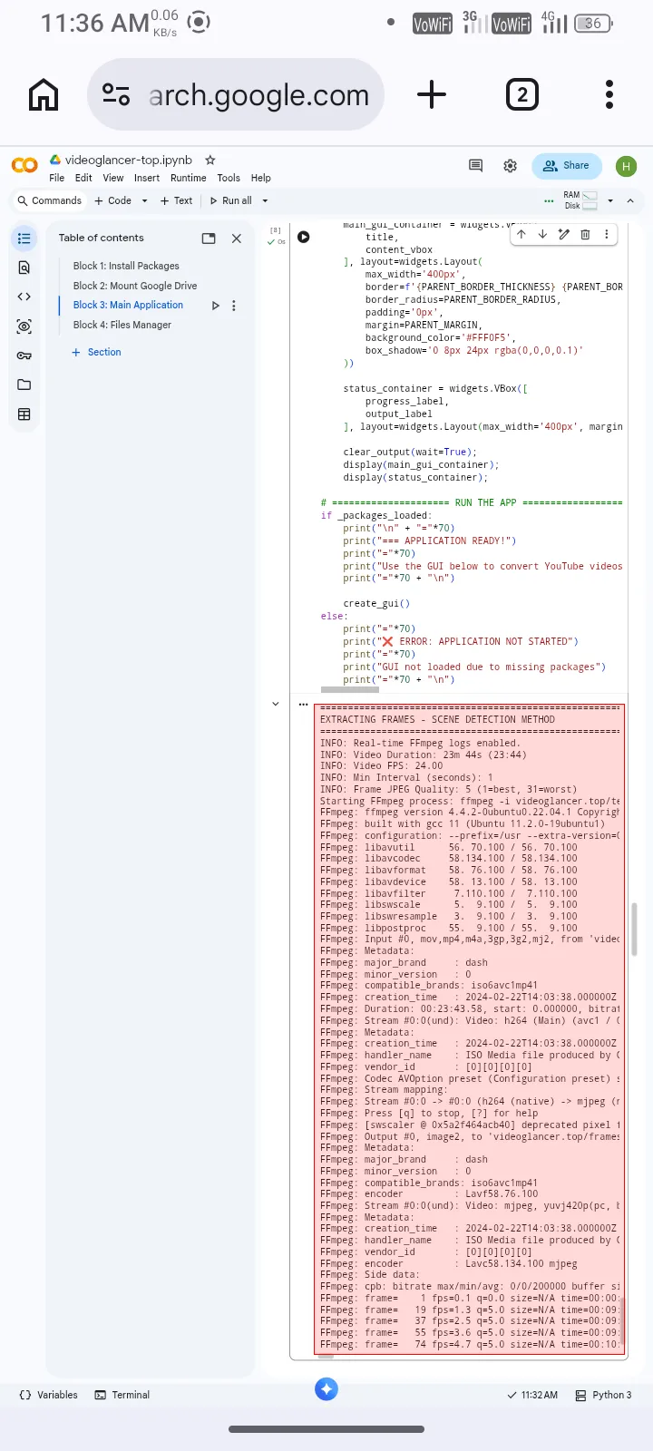 Extracting frames sd 1 mobile