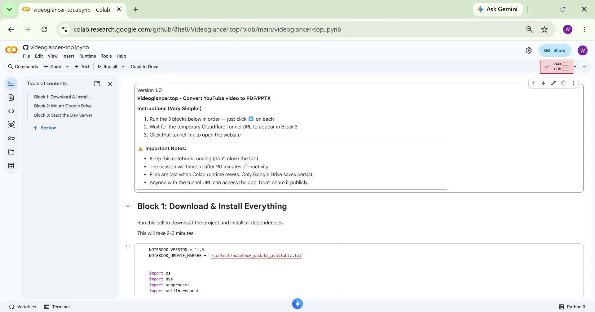 Runtime connected pt