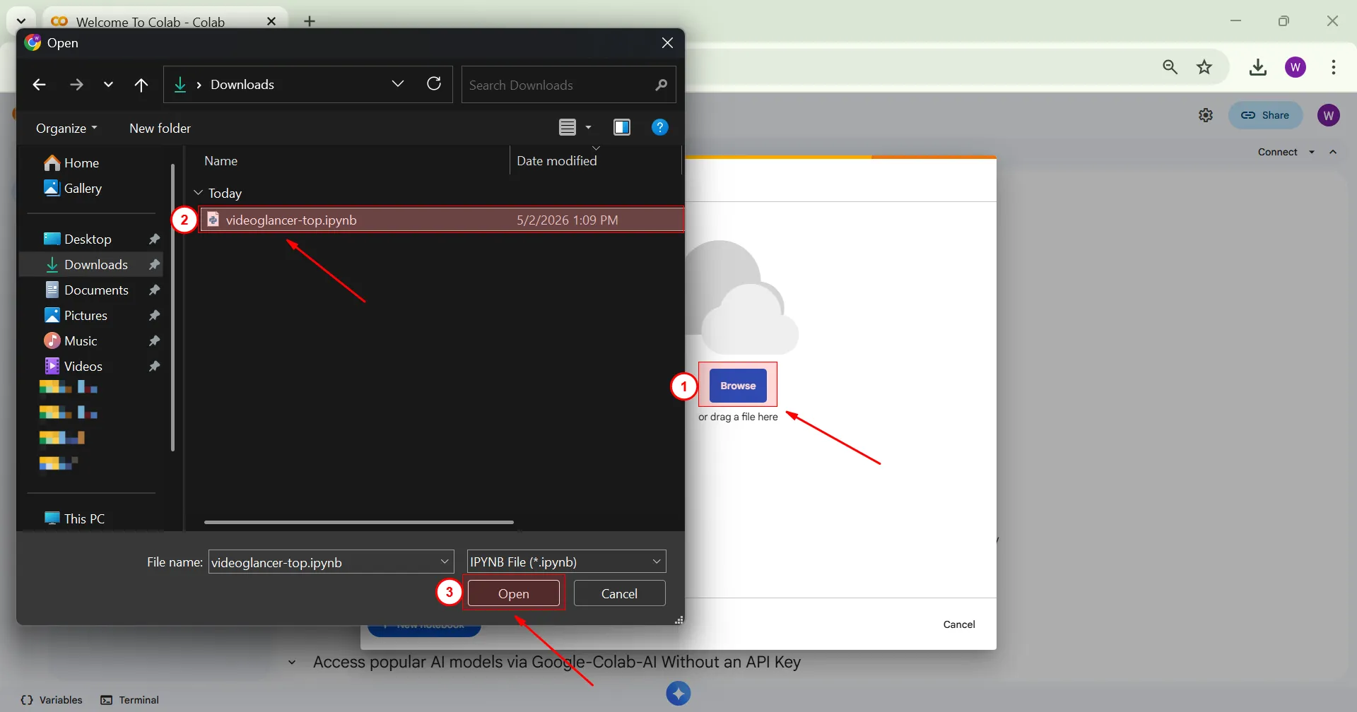 Select downloaded notebook pc